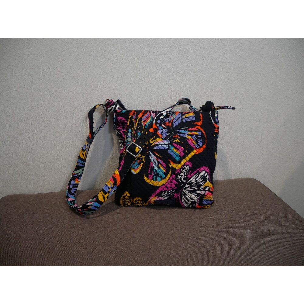 Vera Bradley Butterfly Crossbody Bag Quilted Multicolor Shoulder Purse